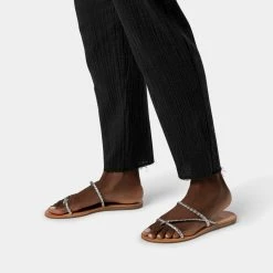 DOLCEVITA DEXLA WIDE SANDALS SILVER CRACKLED STELLA