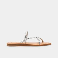 DOLCEVITA DEXLA WIDE SANDALS SILVER CRACKLED STELLA