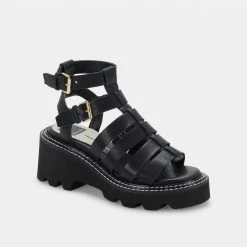 DOLCEVITA GALORE SANDALS BLACK LEATHER