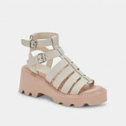 DOLCEVITA GALORE SANDALS IVORY LEATHER