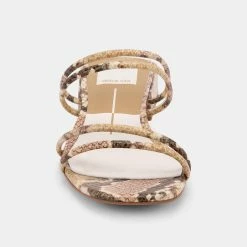 DOLCEVITA HAIZE SANDALS DARK SAND EMBOSSED LEATHER