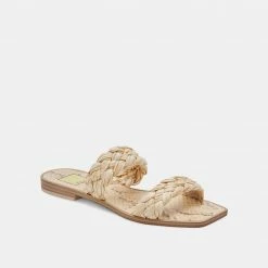 DOLCEVITA BRAIDED DETAILS INDY SANDALS LT NATURAL RAFFIA
