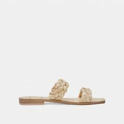 DOLCEVITA BRAIDED DETAILS INDY SANDALS LT NATURAL RAFFIA