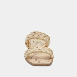 DOLCEVITA BRAIDED DETAILS INDY SANDALS LT NATURAL RAFFIA