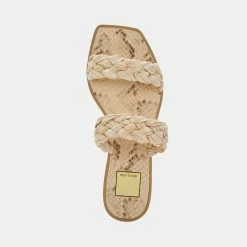 DOLCEVITA BRAIDED DETAILS INDY SANDALS LT NATURAL RAFFIA