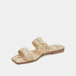 DOLCEVITA BRAIDED DETAILS INDY SANDALS LT NATURAL RAFFIA
