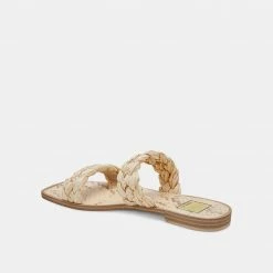 DOLCEVITA BRAIDED DETAILS INDY SANDALS LT NATURAL RAFFIA