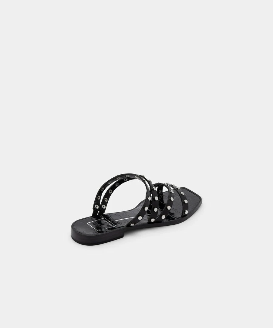 Recurate IZABEL STUDDED SANDALS BLACK STELLA Re:vita