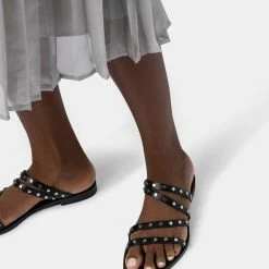 DOLCEVITA IZABEL STUDDED SANDALS BLACK STELLA