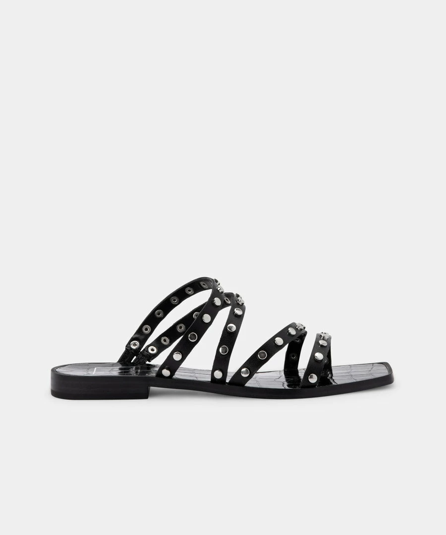 Recurate IZABEL STUDDED SANDALS BLACK STELLA Re:vita