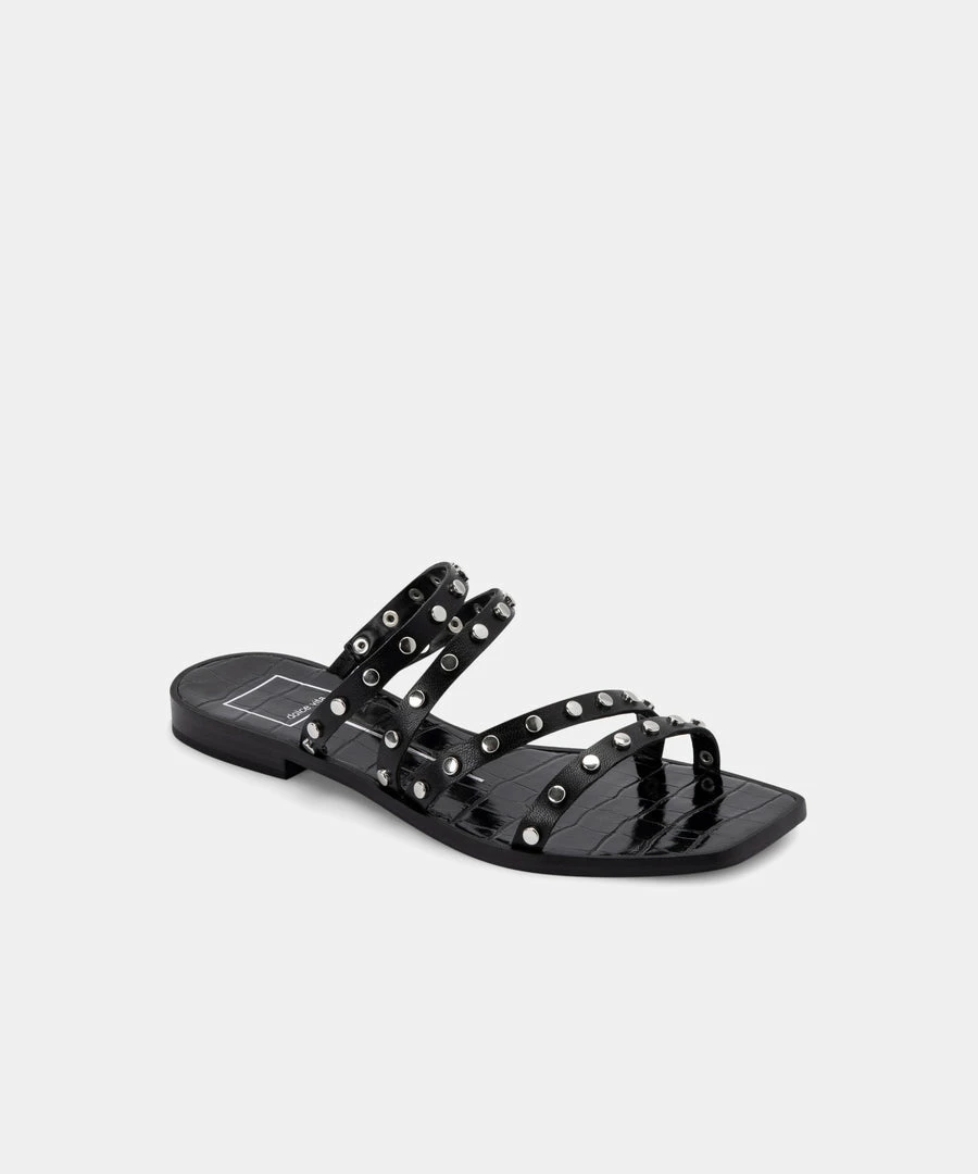 Recurate IZABEL STUDDED SANDALS BLACK STELLA Re:vita