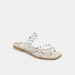 DOLCEVITA IZABEL STUDDED SANDALS CRYSTAL VINYL