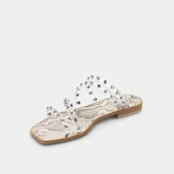 DOLCEVITA IZABEL STUDDED SANDALS CRYSTAL VINYL