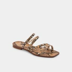 DOLCEVITA IZABEL STUDDED SANDALS MANGO SNAKE PRINT STELLA