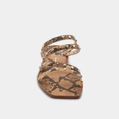 DOLCEVITA IZABEL STUDDED SANDALS MANGO SNAKE PRINT STELLA