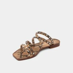 DOLCEVITA IZABEL STUDDED SANDALS MANGO SNAKE PRINT STELLA