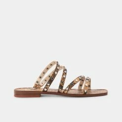 DOLCEVITA IZABEL STUDDED SANDALS MANGO SNAKE PRINT STELLA