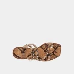 DOLCEVITA IZABEL STUDDED SANDALS MANGO SNAKE PRINT STELLA