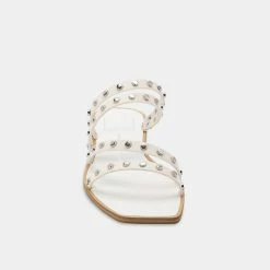 DOLCEVITA IZABEL STUDDED SANDALS OFF WHITE STELLA