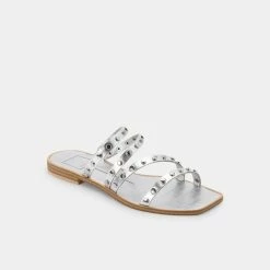 DOLCEVITA IZABEL STUDDED SANDALS SILVER METALLIC STELLA