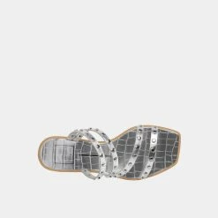DOLCEVITA IZABEL STUDDED SANDALS SILVER METALLIC STELLA