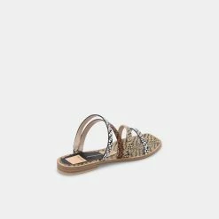 DOLCEVITA IZABEL WIDE SANDALS COGNAC MULTI COBRA SPOTTED STELLA