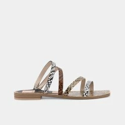 DOLCEVITA IZABEL WIDE SANDALS COGNAC MULTI COBRA SPOTTED STELLA