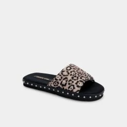 DOLCEVITA FLATS MOCHI SLIPPERS BEIGE LEOPARD