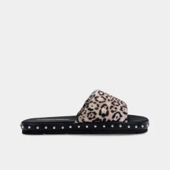 DOLCEVITA FLATS MOCHI SLIPPERS BEIGE LEOPARD
