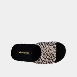 DOLCEVITA FLATS MOCHI SLIPPERS BEIGE LEOPARD