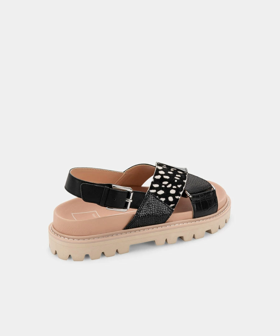 DOLCEVITA NILES SANDALS BLACK MULTI LEATHER