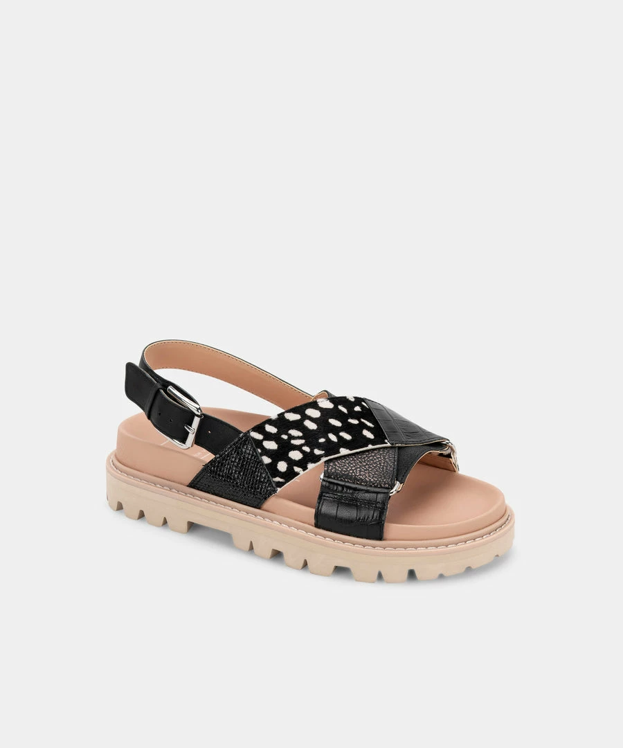 DOLCEVITA NILES SANDALS BLACK MULTI LEATHER