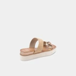 DOLCEVITA PARNI SANDALS DARK SAND EMBOSSED LEATHER