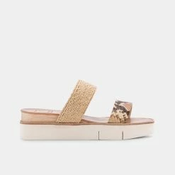 DOLCEVITA PARNI SANDALS DARK SAND EMBOSSED LEATHER