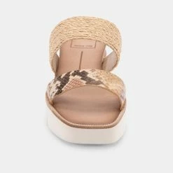 DOLCEVITA PARNI SANDALS DARK SAND EMBOSSED LEATHER