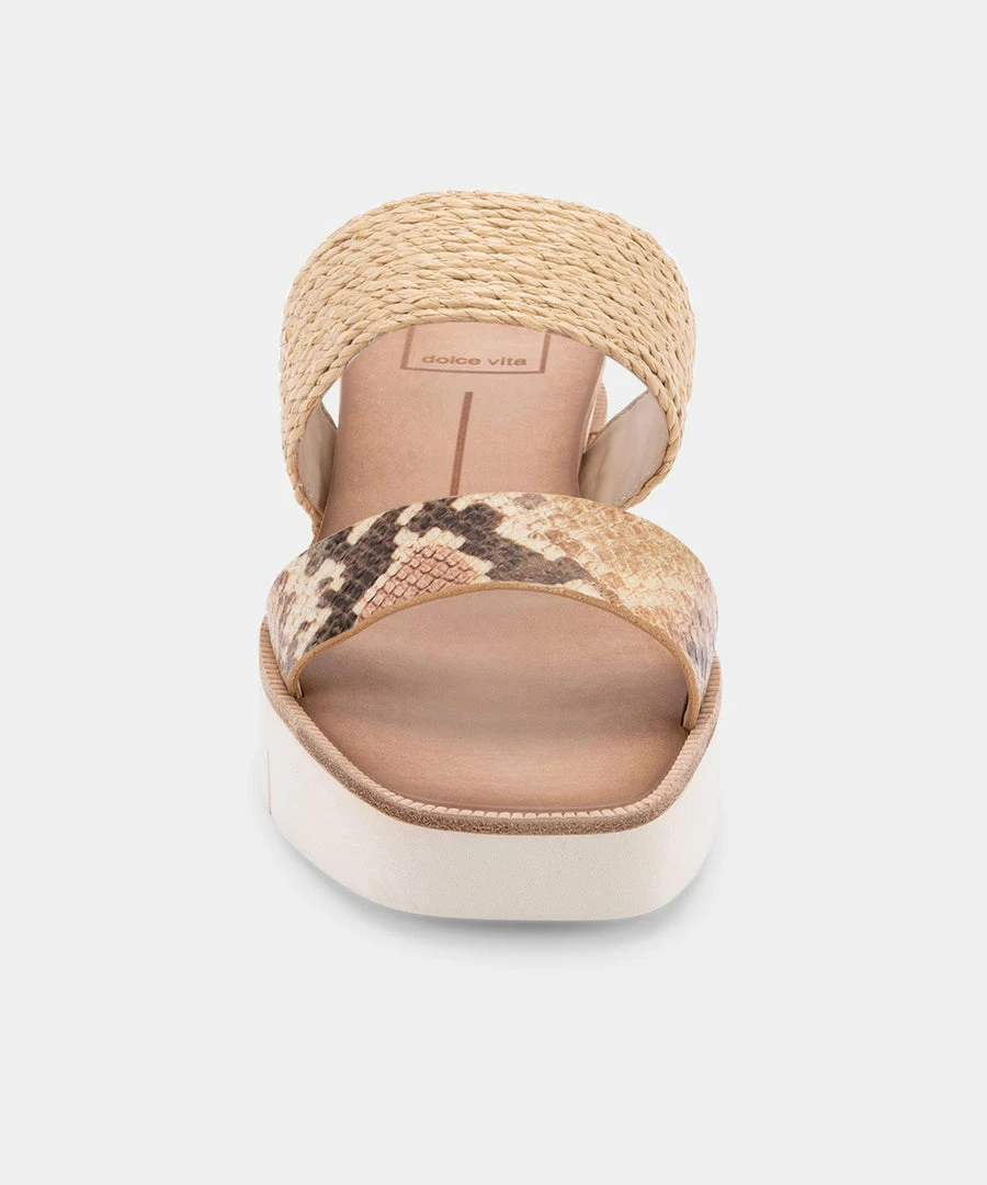 DOLCEVITA PARNI SANDALS DARK SAND EMBOSSED LEATHER