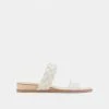DOLCEVITA PERSEY SANDALS WHITE EMBOSSED LEATHER