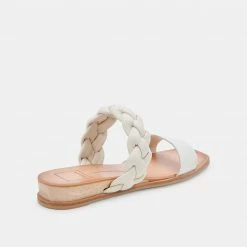 DOLCEVITA PERSEY SANDALS WHITE EMBOSSED LEATHER