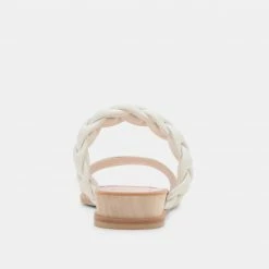 DOLCEVITA PERSEY SANDALS WHITE EMBOSSED LEATHER