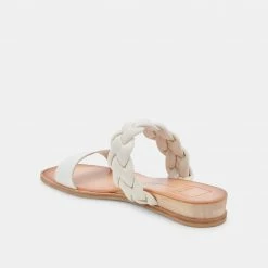 DOLCEVITA PERSEY SANDALS WHITE EMBOSSED LEATHER