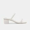 DOLCEVITA RIYA STUDDED WIDE SANDALS OFF WHITE LEATHER