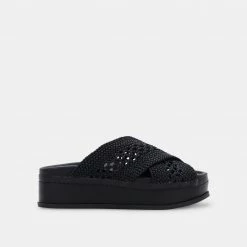 DOLCEVITA WINONA SANDALS BLACK WOVEN