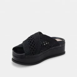 DOLCEVITA WINONA SANDALS BLACK WOVEN