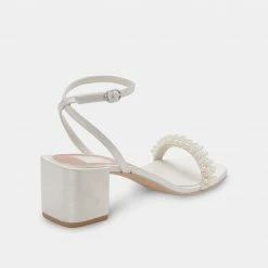 DOLCEVITA SANDALS ZALIMA HEELS IN VANILLA PEARLS