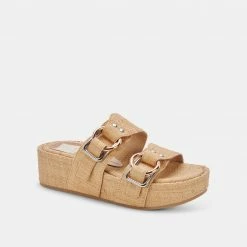DOLCEVITA CICI SANDALS LT NATURAL RAFFIA