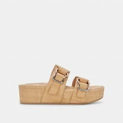 DOLCEVITA CICI SANDALS LT NATURAL RAFFIA
