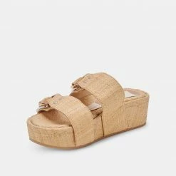 DOLCEVITA CICI SANDALS LT NATURAL RAFFIA