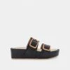 DOLCEVITA CORYN SANDALS BLACK RAFFIA