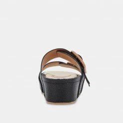 DOLCEVITA CORYN SANDALS BLACK RAFFIA