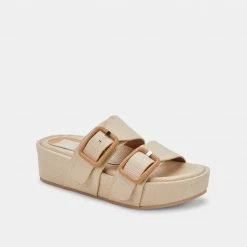 DOLCEVITA CORYN SANDALS NATURAL RAFFIA